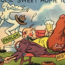 Bum Funny Cartoon Art Hobo Vagrant Homeless Man Humorous Vintage Postcard - £7.86 GBP