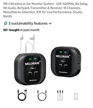 Melonare PM-1 Wireless In-Ear Monitor System - UHF 500MHz, No Delay, HD... - $64.23