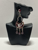 Marie&#39;s repurposed Ruby and Mother of Pearl earrings - £19.43 GBP