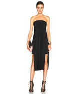 NWT Helmut Lang BLACK Faint Strapless Layered High Slit Dress 0 - $109.41 CAD
