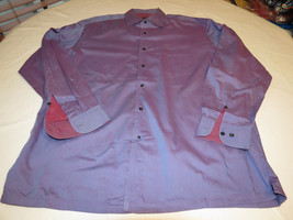 Mens Hugo Boss 17 34/35 purple red long sleeve shirt casual EUC@ - £20.39 GBP