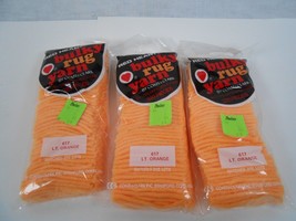 3 Vintage Red Heart pre-cut    Light Orange 617    Latch Hook Rug Yarn 320 count - £6.01 GBP