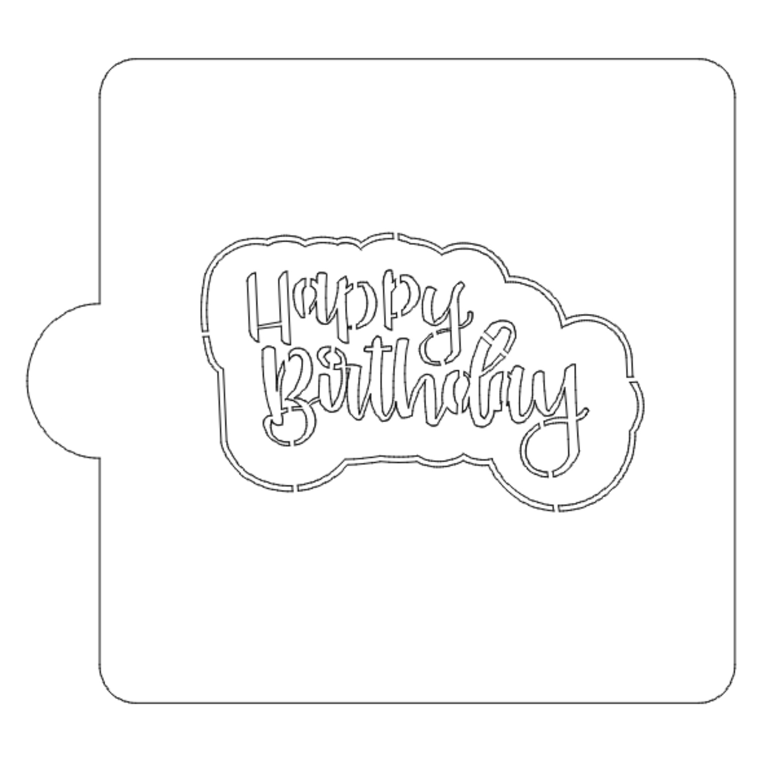 Happy Birthday Detailed Stencil for Cookies or Cakes USA Made LS2514 - $3.99