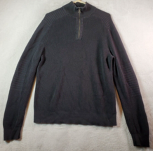 Express Sweater Mens Size Medium Black 100% Cotton Long Raglan Sleeve 1/4 Zip - £11.46 GBP