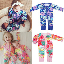 USA Newborn Baby Boy Girls Flower Romper Bodysuit Jumpsuit Outfits Cloth... - £8.78 GBP