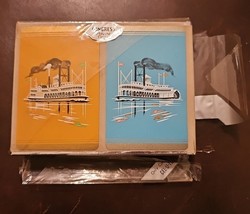 Vintage MCM 2-Pack of Congress Cards Cel-U-Tone Finish Spain Steamboats - $24.70