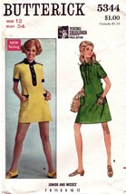 Misses&#39; A-LINE DRESS Vintage 1960s Butterick Pattern 5344 Size 12 - £9.59 GBP