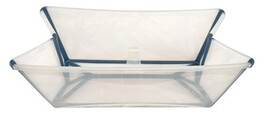 Stokke Flexi Bath Folding Baby Bathtub White Blue w/ Newborn Support No Plug image 5