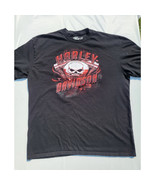 Harley Davidson Biker Built Black T-Shirt Skull Engine Motor Size XL 24&quot;... - $45.19 CAD