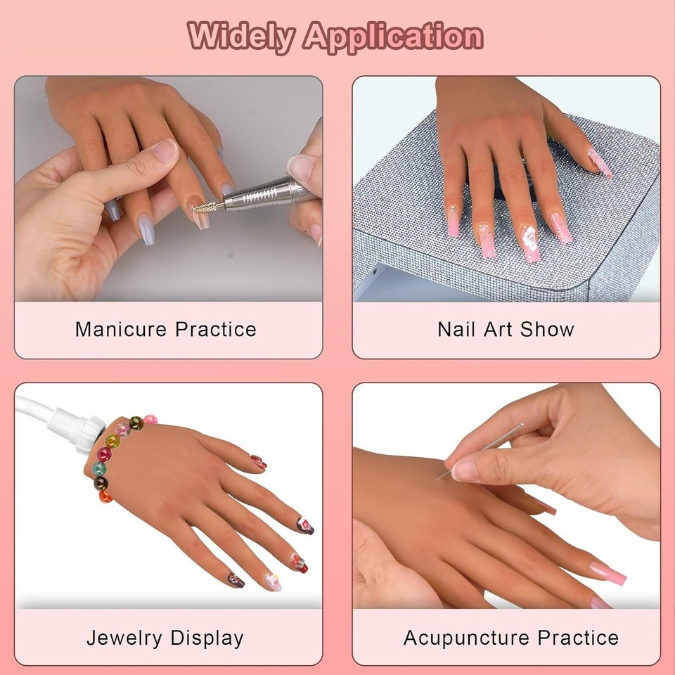 Bendable Acrylic Nail Practice Hand with Deep Nail Groove - Easy Maintenance Item image 8