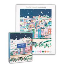 Galison Snowy City  DIY Paint by Number Kit with Stunning Winter City D... - £20.71 GBP