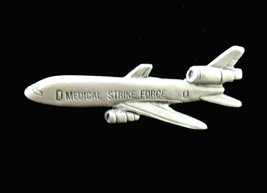 Air Plane Medical Strike Force Dc 10 Airplane Tie Tack Lapel Pin Pewter Vintage - £11.70 GBP