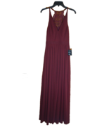 Lulus Red Burgundy Dress Women&#39;s Small Lace Back Long Flowy Elegant Slee... - £22.77 GBP
