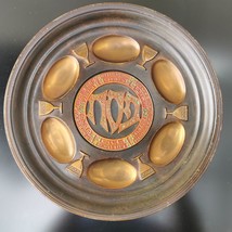 Old Vintage Passover Tray Plate Copper Brass Enamel Jerusalem Israel Rare - £44.50 GBP