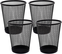 4 Pack Pen Holder Metal Mesh Pencil Holders round Shaped Pen Holders - $10.43