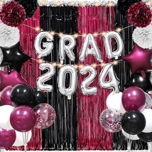 Maroon Graduation Backdrop Decorations,Graduation Decorations Class Of 2024 Grad - $22.99