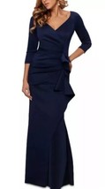 Xscape Midnight Blue Ruched Scuba Ruffle Gown Size 18W $248. NWOT. 13 - $138.59