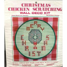 Vintage Chicken Scratch Merry Christmas Wreath Stitch Kit 1983 New Sealed Wangs - $9.79