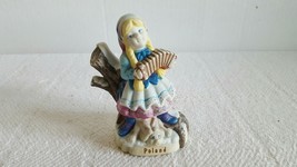 Vintage Porcelain Figurine Children of the World Young Girl Playing Acco... - $146.15 MXN