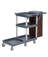 Cleaning Janitorial 3-Shelf Cart on Wheels, 300 Lbs Capacity Housekeepin... - $8,210.20 MXN