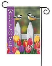 Chickadee Meeting Garden Flag - 2 Sided Message,12.5&quot; x 18&quot; - £15.67 GBP