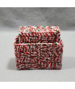 Handmade Embroidered Stitched 6 Count Coasters And Storage Container Chr... - €9,06 EUR