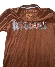 Kitson Los Angeles Brown Graphic Long Sleeve T-Shirt Women’s Small USA image 4