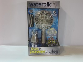 NEW Waterpik Dual Power Pulse Massage Shower Head 6 Sprays ZZR-769ME - £59.94 GBP