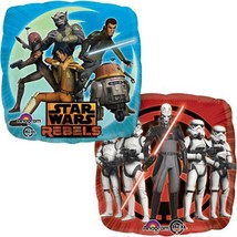 Star Wars Rebels Square Foil Mylar 18 Inch Balloon Birthday Party Supplies New - $2.75