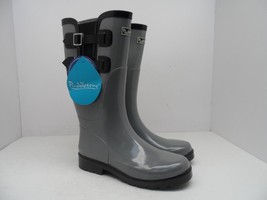 Puddletons Women&#39;s Classic Double Strap Rain Boot PCM106 Gray/Black Size 6M - £34.15 GBP