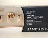 Hampton Bay Pavlen 24 in. Antique Brass 3-Lights Vanity Light with Clear... - $49.01