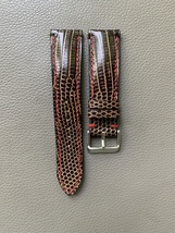 Brown Genuine Lizard Leather Watch Strap-Custom Handmade Band Sizes 10mm... - $45.00