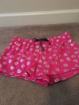 1x Justice Silver Skull Print Pajamas Lounge Shorts Girls Choose Your Size Pink - £18.15 GBP