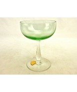 Tiffin 6 oz Champagne Glass, Transparent Green Bowl, Clear Stem, Hand Blown - £11.57 GBP