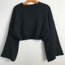 Princess Polly Sweater S Black Bell Long Sleeve Crop Pullover Chunky Kni... - £14.75 GBP