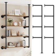 Pynsseu Industrial Iron Pipe Shelf Wall Mount, Farmhouse Diy, 2Pack Of 4 Tier. - £49.55 GBP
