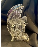 Angel Candle Holder Kneeling In Prayer Heavy Glass Marked HOL 1989 - $22.89