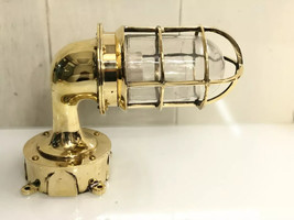 Antique Bulkhead Solid Wall Light Fixture Junction Box Nautical Brass 2 Pcs - £156.93 GBP