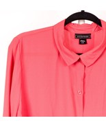 Metaphor Button Up Blouse L Womens Pink Salmon Long Sleeve Career Casual - £17.74 GBP