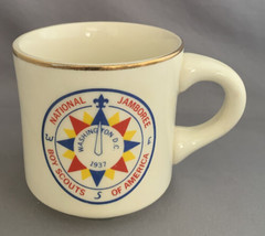 Boy Scout Coffee Mug 1937 National Jamboree Washington DC BSA Vintage Cup  - $8.91