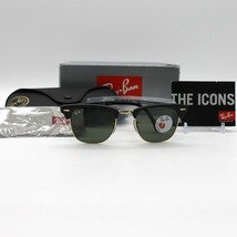 RAY BAN RB3013 Clubmaster Polarized Sunglasses Black Frame, Green Lens - £78.06 GBP