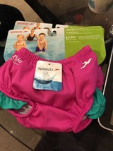 Speedo Baby UV Swim Diaper PINK WITH GREEN  TRIM  MEDIUM 12 MONTHS - $12.99