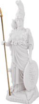 Athena Minerva Greek Roman Goddess Medusa Shield Statue Sculpture Figure White - £35.91 GBP