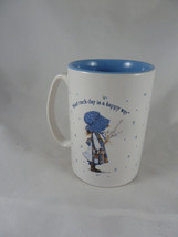 Vintage Holly Hobbie 4.25&quot; Coffee Tea Mug Start Each Day In A Happy Way 2002 - £8.54 GBP