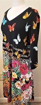 Johnny Was Tiered Sandra Dress Sz-XL Multicolor Butterflies and Floral Print - £134.30 GBP