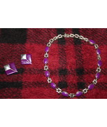 Taxco-Mexico Sugilite Sterling Necklace 15&quot; and Sugilite Sterling Earrin... - $1,102.02 CAD