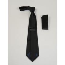 Men's Satin Tie Hankie Set J.Valintin Private Collection R63 Black Solid image 4