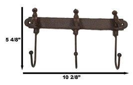 Cast Iron Vintage Rustic Farmhouse Sink Faucets 3 Pegs Triple Wall Hook Hangers - £15.79 GBP
