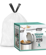 5 Gallon 220Pcs Strong Drawstring Trash Bags Garbage Bags by Teivio, Bat... - £23.66 GBP