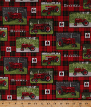 Cotton McCormick Farmall Tractors Logo Farming Fabric Print by the Yard D688.45 - £9.61 GBP